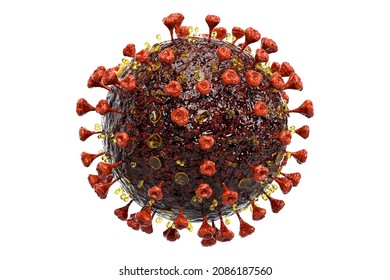 Corona Virus COVID-19 Virus Pathogen Cell. 3D Rendering. Isolated