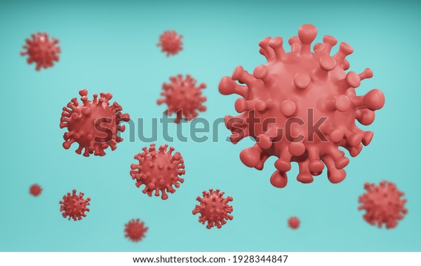 Ilustración 3d del virus Corona