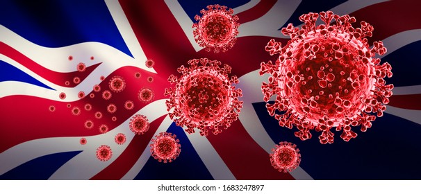 Corona Virus Outbreak England UK - 3D Illustration 