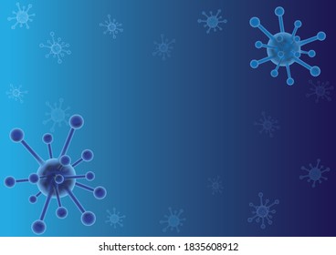 Corona virus theme of background template in blue color for presentation, wallpaper or others graphic design. Vector illustration