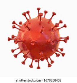 Coronavirus 2019-nCov A Small Infectious Agent. An Illustration Of A Viral Infection COVID-19 That Is Gaining Momentum Worldwide. 3D Render.