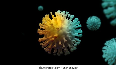 Coronavirus 3d rendering  Illustration showing structure epidemic virus