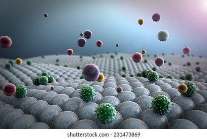 Coronavirus Atack The Lungs Cell, Macrophages Attack The Cells, Viruses Attack The Cells, Action Of The Human Immune System 