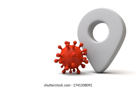 Coronavirus Contact Tracing Technology Concept. 3D Rendering