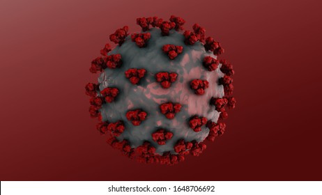 Coronavirus COVID-19. 3d Render Of Coronavirus Particles In Human Blood