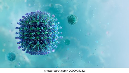 Coronavirus covid-19 Delta variant, 3rd wave. B.1.617.2 mutation virus cell 3D medical illustration. Indian strain of corona virus 2019-ncov sars. Mutated SARS-CoV-2 flu disease third wave pandemic