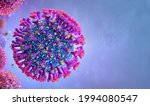 Coronavirus covid-19 Delta variant. B.1.617.2 mutation virus cell 3D medical illustration background. Indian strain of corona virus 2019-ncov sars. Mutated coronavirus SARS-CoV-2 flu disease pandemic