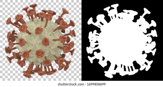 Coronavirus or covid-19 isolated on background with mask. 3d rendering - illustration