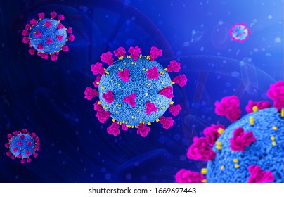 Coronavirus COVID-19 Microscopic Virus Corona Virus Disease 3d Illustration India World