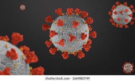 Coronavirus COVID-19 Microscopic Virus Corona Virus Disease 3d Illustration