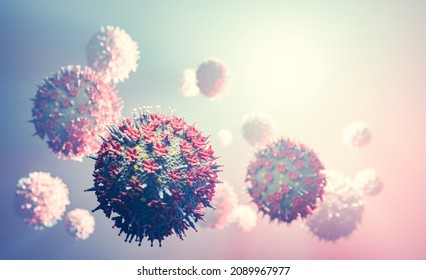 Coronavirus Covid-19 Omicron Mutation. Covid Pandemic, 3d Illustration