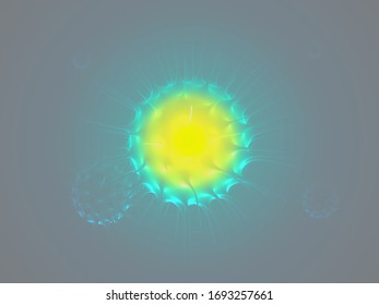 Coronavirus, COVID-19 Under Electron Microscope, 3D Image Virus Image