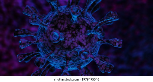 Coronavirus covid-19 under the microscope. 3D rendered illustration.