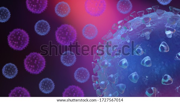 Coronavirus. COVID-19.\
 Viral Infection concept.\
MERS-CoV, SARS-CoV, 3d\
render