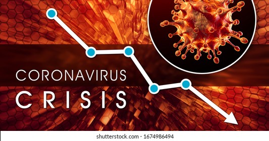 Coronavirus Crisis. Stock Market Crash 2020. 3D Rendering