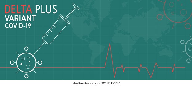 Coronavirus Delta Plus Variant Background. Green Background.