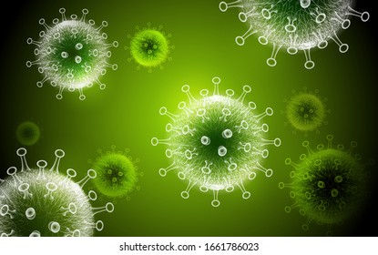 Coronavirus Disease COVID-19 Infection Medical Illustration. China Pathogen Respiratory Influenza Covid Virus Cells. New Official Name For Coronavirus Disease Named COVID-19, 3d Illustration