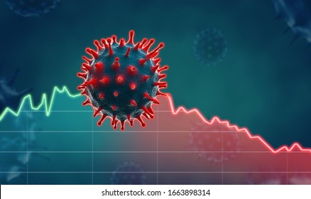 Coronavirus Economic Impact Concept Image. 3d Illustration.