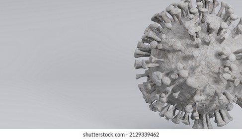 The coronavirus has mutated and the second strain is more aggressive than the original.3d rendering