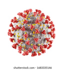 Coronavirus Isolated On White Background, 3D Render Illustration