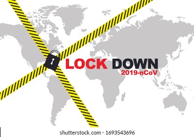 Coronavirus Lockdown Symbol. Coronavirus Pandemic Puts Countries On Lockdown