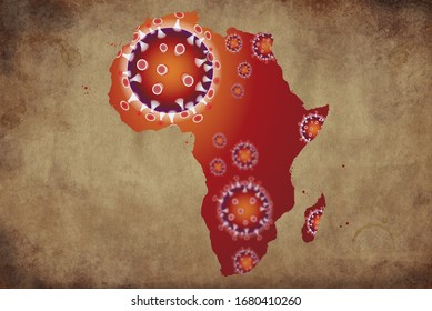 Coronavirus Map Africa, Pandemic, Epidemic Virus Covid-19 Disease