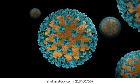 Coronavirus New Variant 3d Rendering. Illustration Showing Structure Of Pandemic COVID Corona Virus Mutation