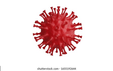 Coronavirus Outbreak And Coronaviruses Influenza 3d Render On White Background