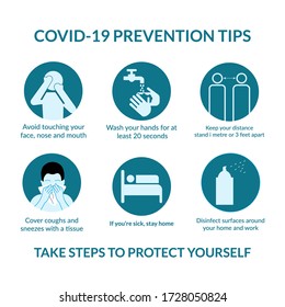 Coronavirus Prevention Tips By Avoid Touching Stock Illustration ...