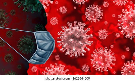 Coronavirus public health risk disease   flu outbreak coronaviruses influenza background as dangerous viral strain case as pandemic medical concept and dangerous cells as 3D render