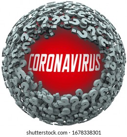 Coronavirus Questions Answers FAQs Information COVID-19 Outbreak Pandemic 3d Illustration