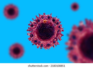 Coronavirus sars-cov-2 omicron Centaurus ba.4 ba.5 3d rendering