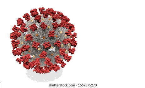 Coronavirus SARS-CoV-2 Wuhan. Viruses Under Microscope.nCoV Respiratory Virus, SARS, MERS, COVID 19. Bacteria Virus Or Germs Microorganism Cells Under Microscope. 3d Rendering.