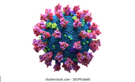 The Coronavirus Spike Protein That Mediates Coronavirus Entry Into Host Cell. 3d Illustration