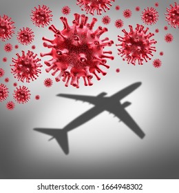 Coronavirus And Travel Risk Of Virus Or Bacteria Infection In Airplanes And Germ Hygiene In An Airline Flight And The Dangersto Tourists And Travellers Of Covid 19 As A 3D Illustration Elements.