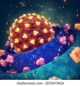 Coronavirus Variants Or Strains Are The Result Of Viral Mutation, 3d Illustration. The Coronavirus (COVID-19) Is A Highly Contagious Virus That Causes Severe Acute Respiratory Syndrom(SARS). 