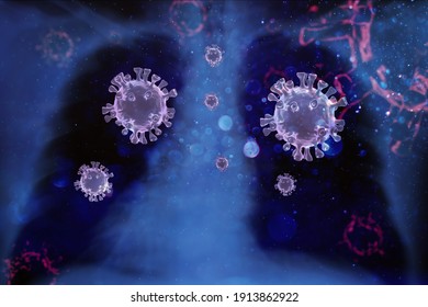 Coronaviren Influenza COVID-19 Röntgenfilm Wird in Medizin 3D Rendering verwendet.