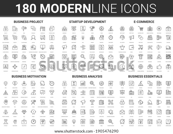 Corporate business startup illustration. Flat\
thin line icon set of financial data technology, success strategy\
for development of business finance investment, successful project\
start symbols