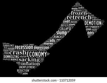 Corporate cost cutting: text graphics