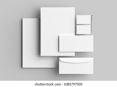 Corporate identity stationery mock up isolated on gray background. 3D illustrating - Powered by Shutterstock