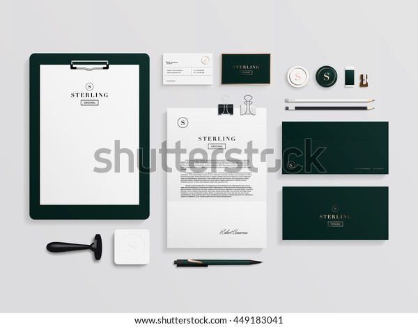 Corporate Identity Template Set Zur Prasentation Stockillustration