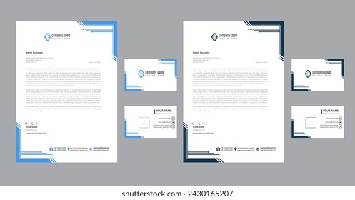 Corporate and modern Business Latter Head Template, Business latter head Pad Design. Creative and Clean Business Card Template, creative letterhead design set a4 size corporate company Latter Head - Powered by Shutterstock