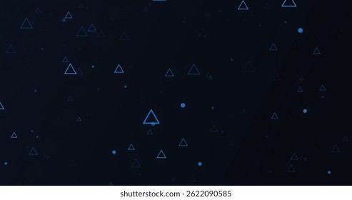 Corporate presentation screen saver theme of triangles. Soft gradient seamless loop glittering triangles polygon futuristic bg. Connecting networking business models, science cells. Electronic clip