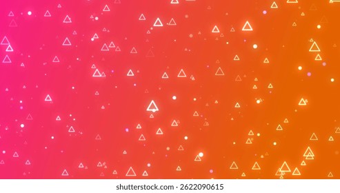 Corporate presentation screen saver theme of triangles. Soft gradient seamless loop glittering triangles polygon futuristic bg. Connecting networking business models, science cells. Electronic clip