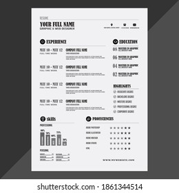 Corporate Resume template design illustration