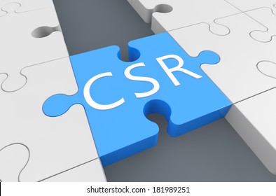 Corporate Social Responsibility - Puzzle 3d Render Illustration