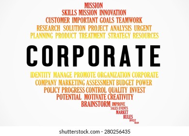 corporate word on cloud bubble speech concept