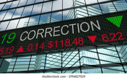 Correction Stock Market Share Prices Financial Decline Fall Loss 3d Illustration