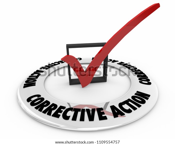 Corrective Action Check Mark Box Fix Stock Illustration 1109554757 ...