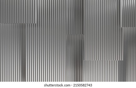 Corrugated metal texture galvanize steel 3D render Background